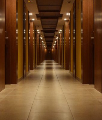 hallway, hotel, building